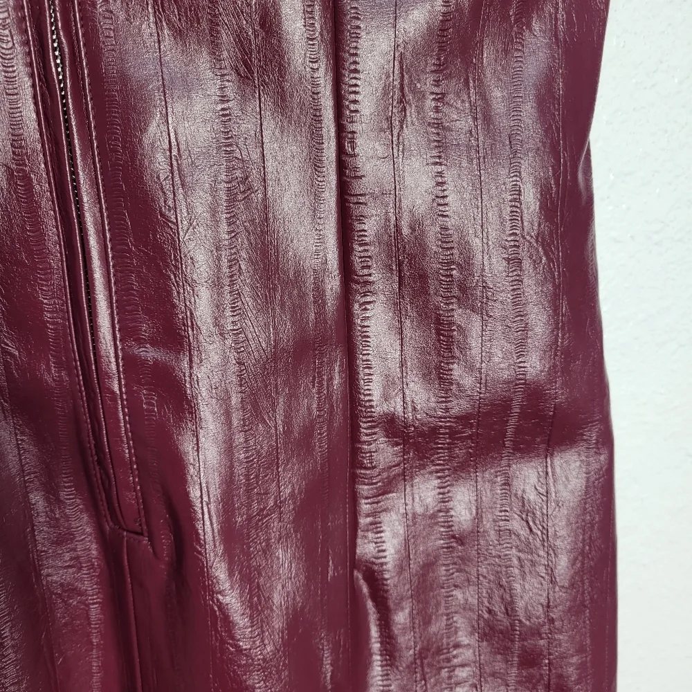 J Crew Scoopneck mini dress in faux eel-skin leather CN864 Size 0 NWT_7